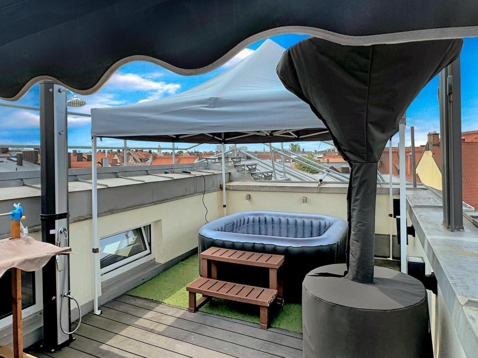6 Zimmer Maisonette-Penthouse Pool Dachterrasse Luxus Munich Luaran gambar